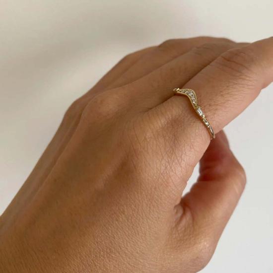  제니 권 디자인스 반지 제니 권, 바게트 웨이브 밴드 디자인 - JENNIE KWON DESIGNS