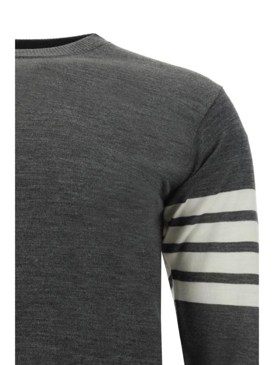 26SS 톰브라운 사선완장 메리노 울 니트 MKA002AY1014 038 GREY - THOM BROWNE