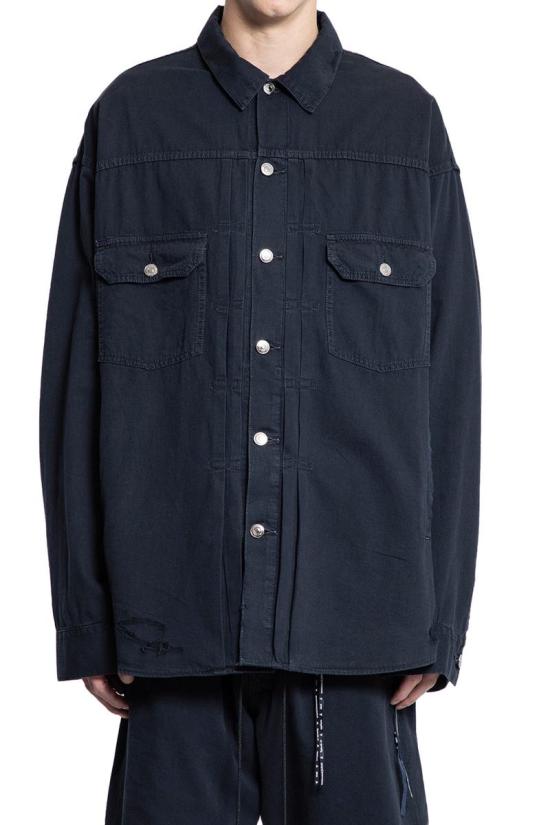 25SS 마스터마인드 긴팔 셔츠 MJ25E14SH023002 BLACK Black