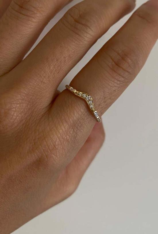  제니 권 디자인스 반지 제니 권, 바게트 웨이브 밴드 디자인 - JENNIE KWON DESIGNS