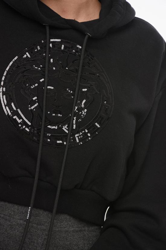  베르사체 후드 티셔츠 1014293 1A10160 1B000 Black - VERSACE