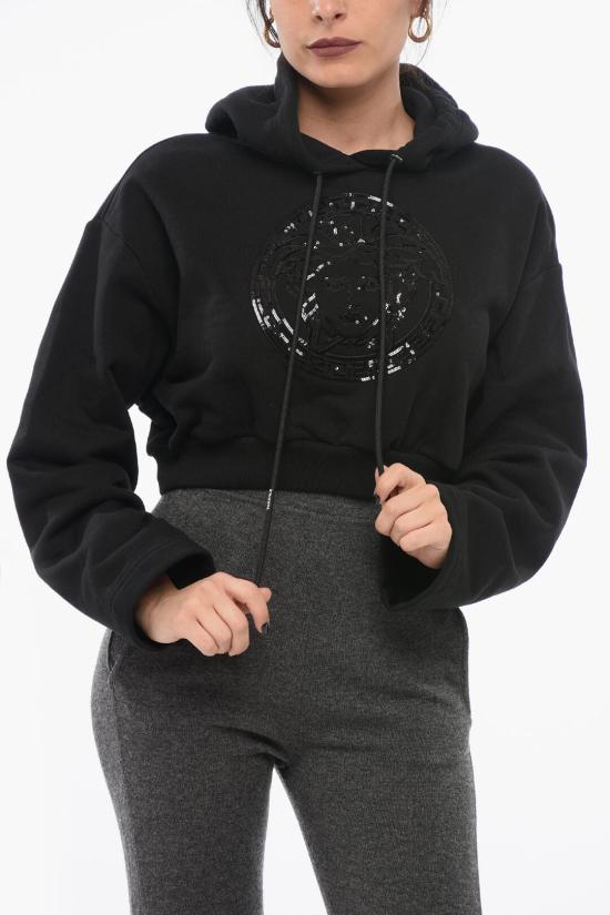  베르사체 후드 티셔츠 1014293 1A10160 1B000 Black