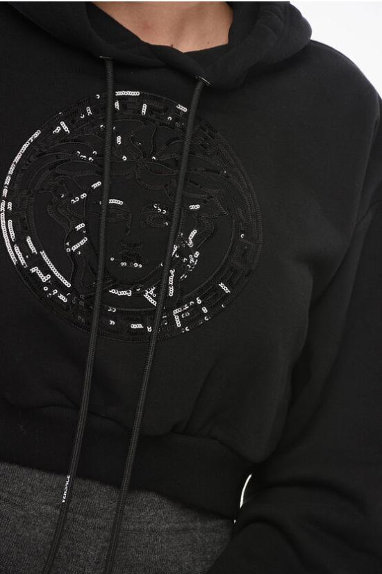  베르사체 후드 티셔츠 1014293 1A10160 1B000 Black - VERSACE