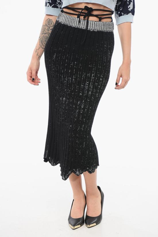  아크네 스튜디오 롱 스커트 AF0448CO J83 Black White