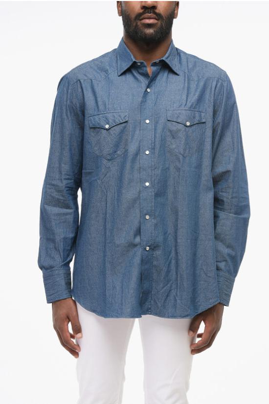  살바토레피콜로 긴팔 셔츠 OR191CO 0 Blue