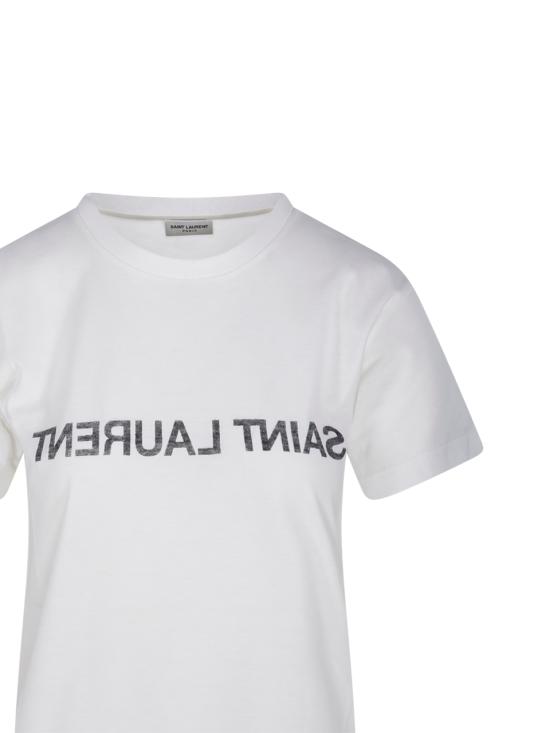 24FW 생로랑 반팔 티셔츠 665234 Y37AW 9744 NATUREL NOIR - SAINT LAURENT