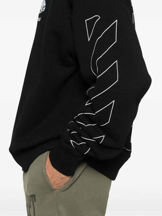  오프화이트 긴팔 티셔츠 OMBA054S25FLE0011001 Black - OFF WHITE