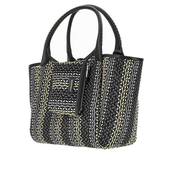  엠포리오 아르마니 가방 여성 블랙 패브릭 & 메쉬 쇼핑백 - EMPORIO ARMANI