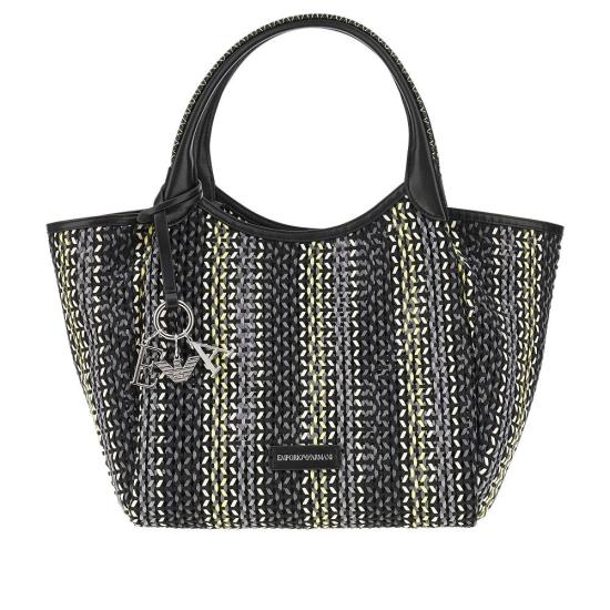  엠포리오 아르마니 가방 여성 블랙 패브릭 & 메쉬 쇼핑백