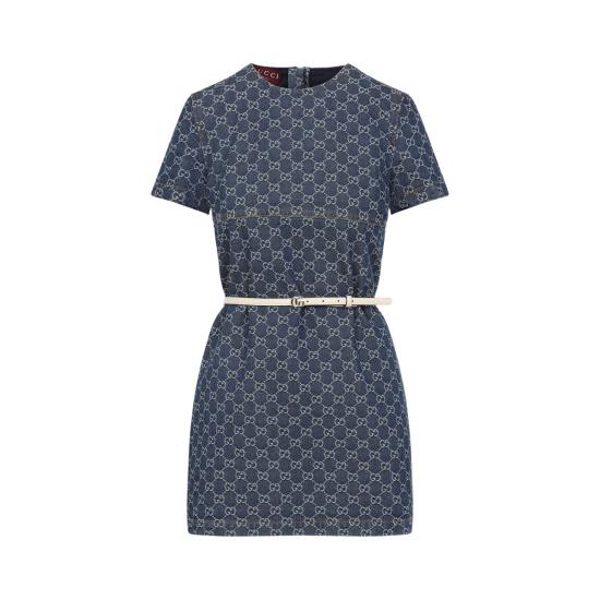 25SS 구찌 미디 원피스 818219 XDC9H 4528 BLUE