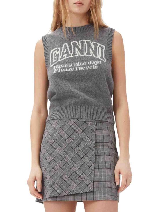  가니 베스트 K2308523 Grey - GANNI