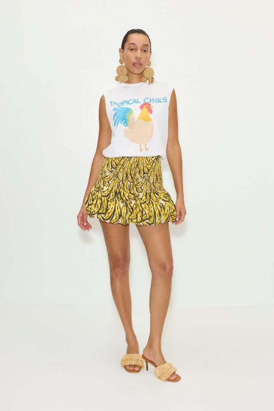  사이먼밀러 민소매 티셔츠 사이먼 밀러 트로피컬 치킨 그래픽 탱크 트로피컬 치킨 그래픽 - SIMONMILLER