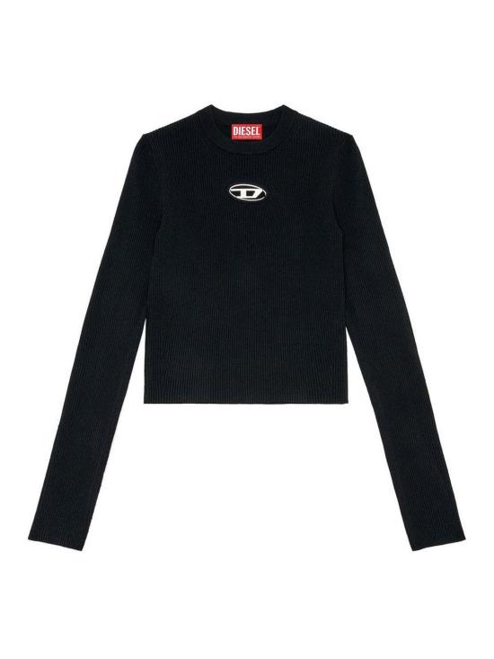  디젤 M-발라리 오발 D 립 니트 비스코스 블렌드 탑  A153280DLAX9XX Black