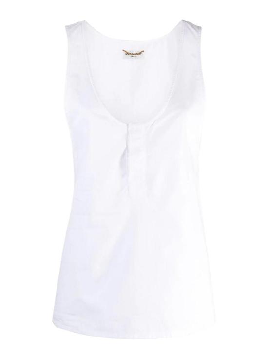  생로랑 민소매 티셔츠 790074Y227W9000 White