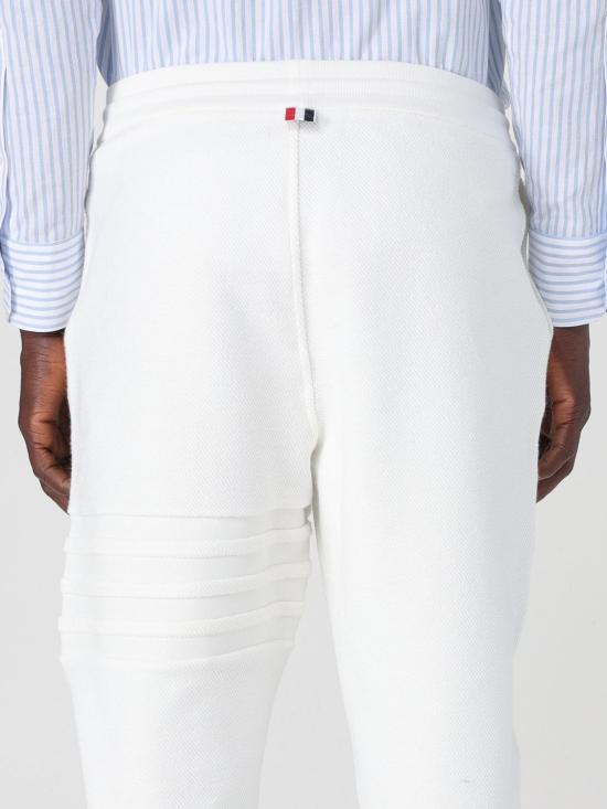 25FW 톰브라운 루프백 4바 스웨트팬츠  MJQ224AJ0201 100 White - THOM BROWNE