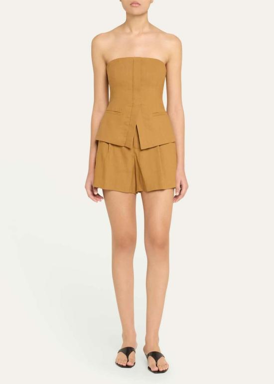  에이엘씨 민소매 티셔츠 A.L.C. 르네 스트랩리스 스트레치 리넨 탑 코퍼