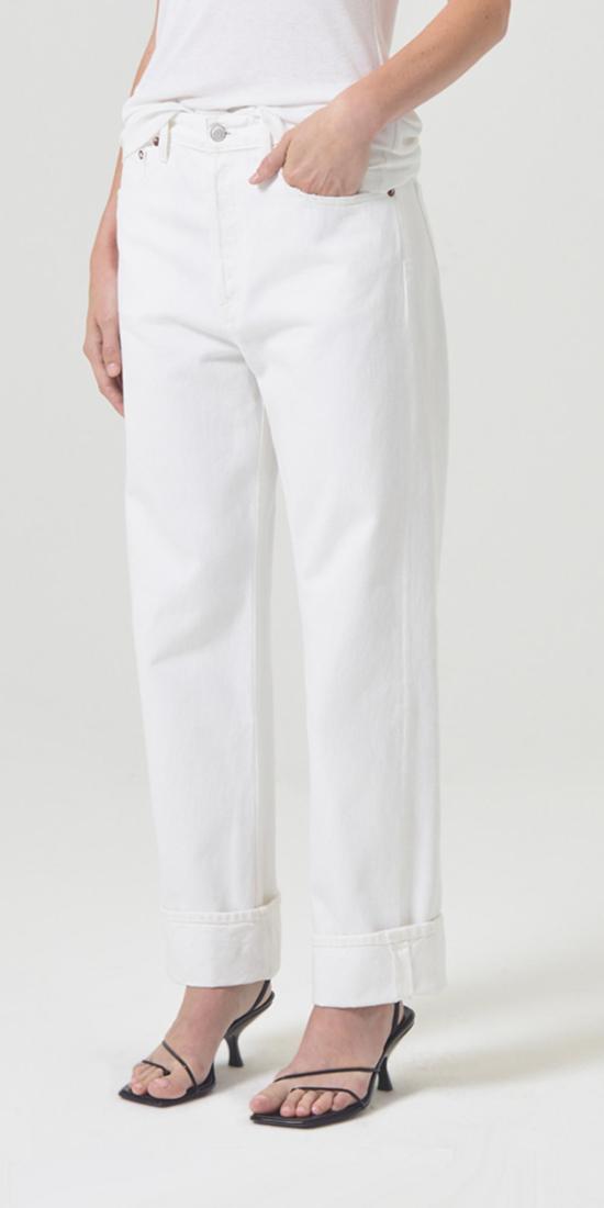  에이골디 데님 팬츠 아골드 프랜 로우 슬렁 스트레이트 진 밀크셰이크 - AGOLDE