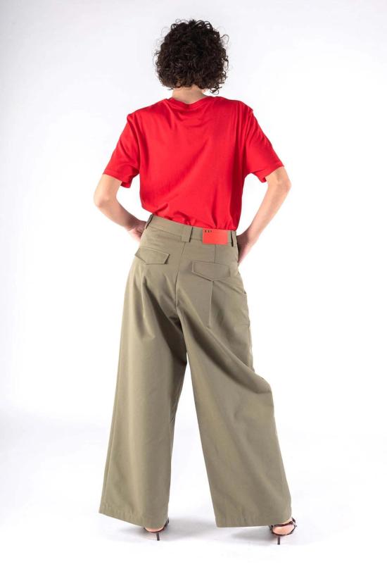  오오에프 스트레이트 팬츠 우프 가바딘  아미 그린 - OOF