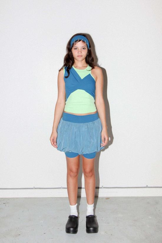  케이코 블라우스 KK Co 트위스트 스포츠 탱크 리첸 & 라군 - KKCO