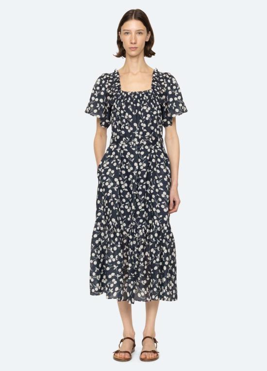  씨뉴욕 롱 원피스 시 니 체리 드레스 네이비 - SEA NY