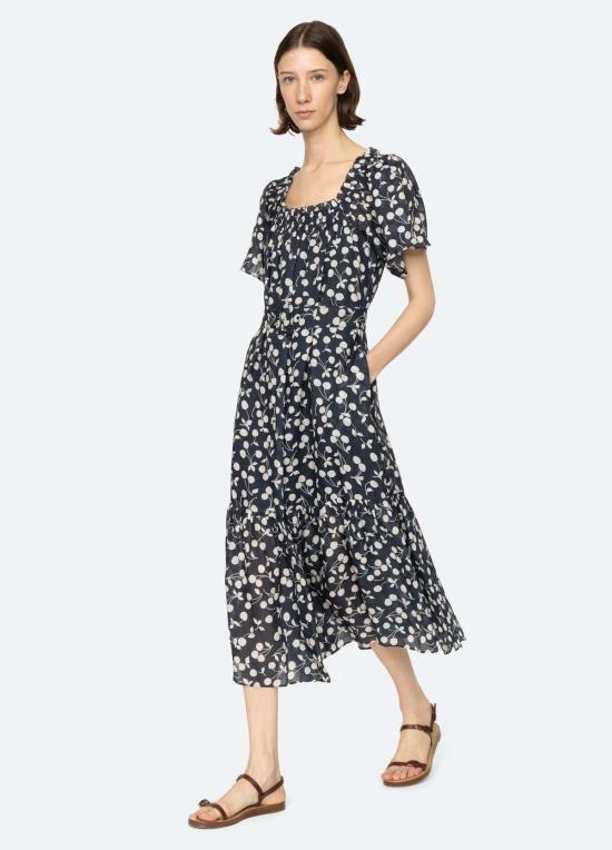  씨뉴욕 롱 원피스 시 니 체리 드레스 네이비 - SEA NY