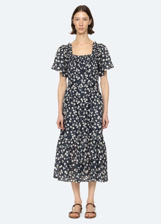  씨뉴욕 롱 원피스 시 니 체리 드레스 네이비 - SEA NY