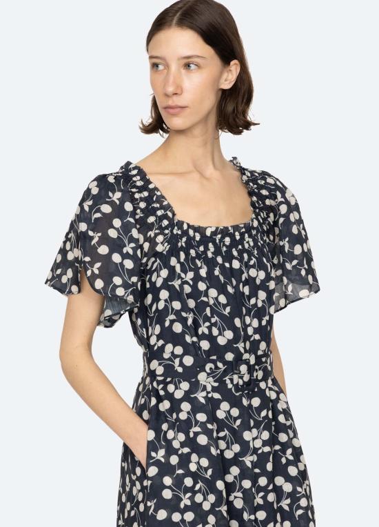  씨뉴욕 롱 원피스 시 니 체리 드레스 네이비 - SEA NY