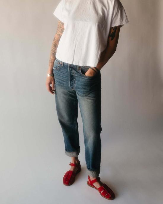  헤이갱 데님 팬츠 루즈 크롭 리치맨 워시