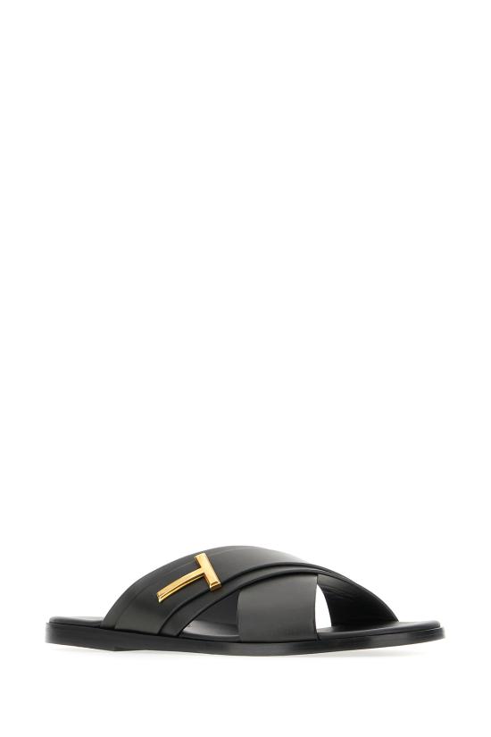 25SS 톰포드 뮬/슬리퍼 J1489LCL473X 1N001 BLACK - TOMFORD