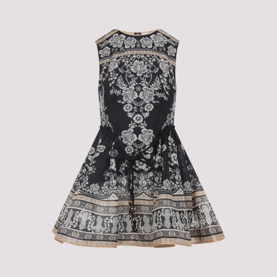 25SS 짐머만 숏 원피스 3475DS253 BLKSTMP BLACK STAMP - ZIMMERMANN