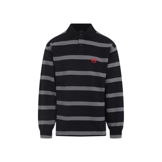 25SS 발렌시아가 폴로 티셔츠 826523 TSVF6 1066 BLACK ANTHRACITE - BALENCIAGA