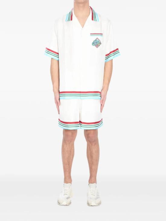 25SS 카사블랑카 반팔 셔츠 UMS25SH003 06 SILK - CASABLANCA