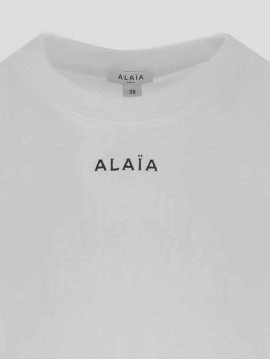 25SS 알라이아 반팔 티셔츠 AA9H0431J0105 000BLANC White - ALAIA