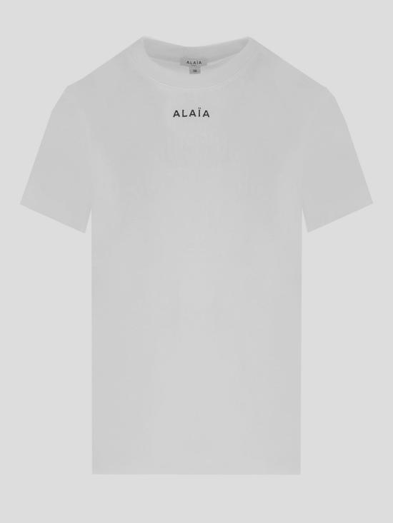 25SS 알라이아 반팔 티셔츠 AA9H0431J0105 000BLANC White