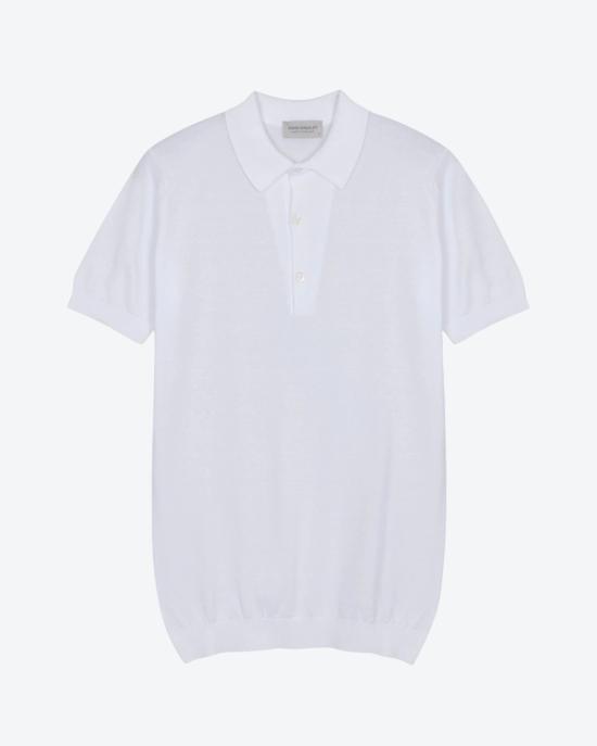 25SS 존스메들리 폴로 티셔츠 ADRIAN WHITE Bianco - JOHN SMEDLEY