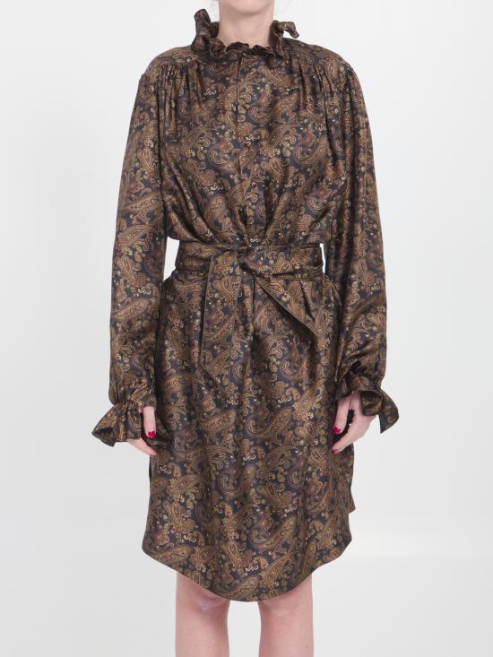 25SS 생로랑 미디 원피스 828304 MULTICOLOR