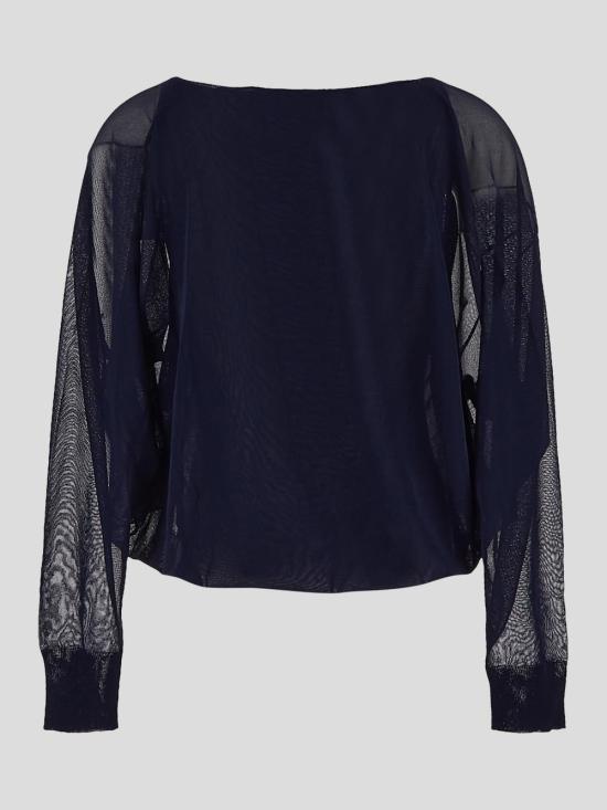 25SS 알라이아 긴팔 티셔츠 AA9S0343 K053A537 Minuit - ALAIA