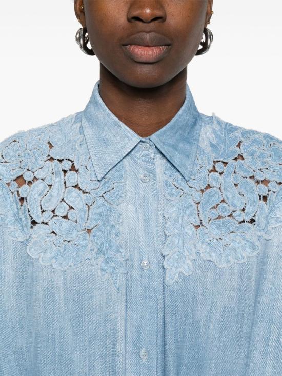 25SS 에르마노 설비노 셔츠 D462K340 EMYS4217 Clear Blue - ERMANNO SCERVINO