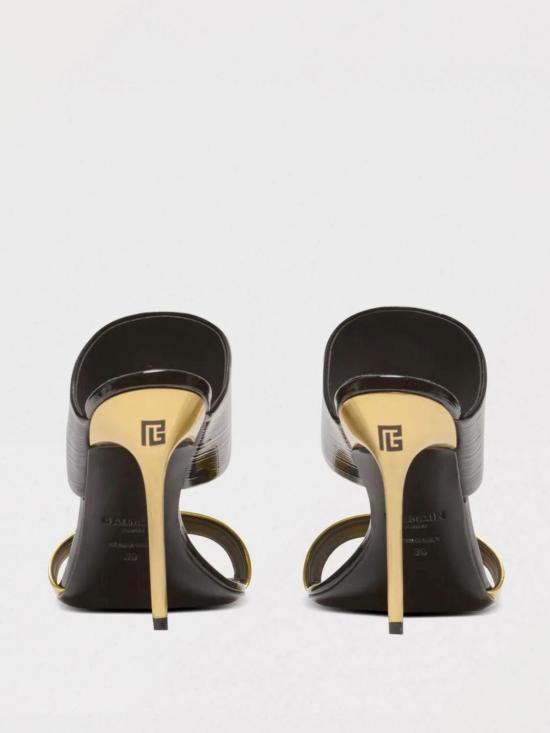 25SS 발망 뮬/슬리퍼 EN0UR132LIVS EAD Black - BALMAIN