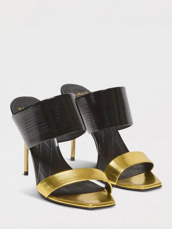 25SS 발망 뮬/슬리퍼 EN0UR132LIVS EAD Black - BALMAIN