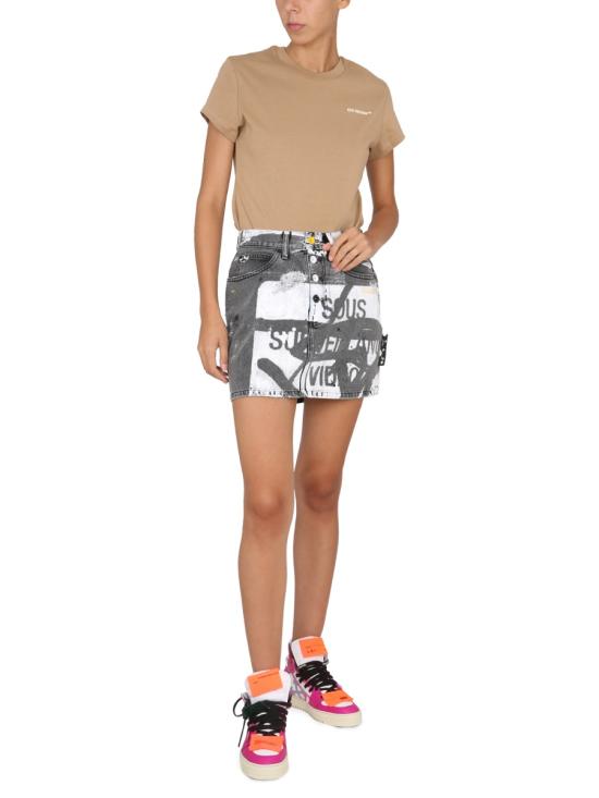  오프화이트 미디 스커트 OWYF005 F21DEN0041001 GREY - OFF WHITE