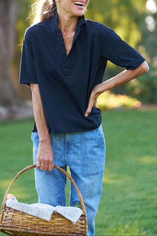  프랭크 앤 에일린 반팔 티셔츠 프랭크 & 아일린 패티 반팔 팝오버 네이비 - FRANK & EILEEN