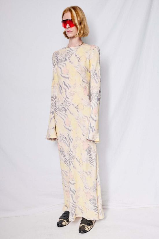  콜리나 스트라다 미디 원피스 유리 드레스 워시드 지브라 플로럴 - COLLINA STRADA