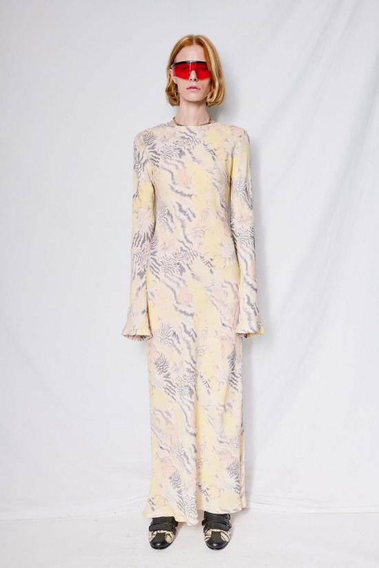  콜리나 스트라다 미디 원피스 유리 드레스 워시드 지브라 플로럴