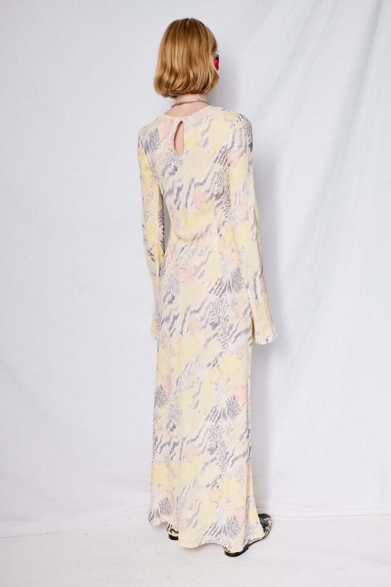  콜리나 스트라다 미디 원피스 유리 드레스 워시드 지브라 플로럴 - COLLINA STRADA