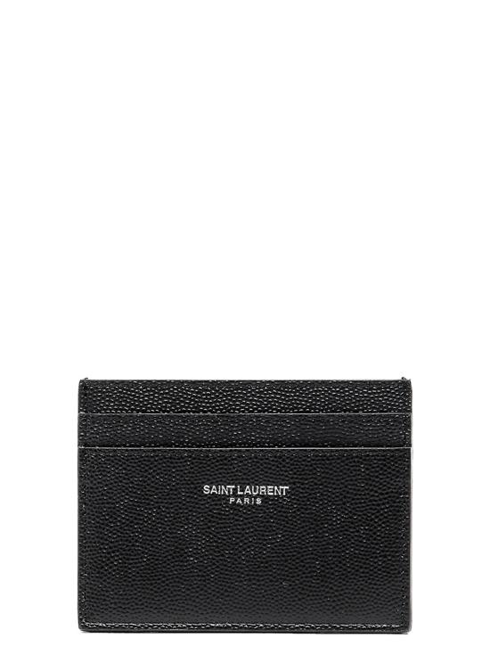 26FW 생로랑 그랑 드 뿌드르 엠보스드 레더 카드 케이스 375946BTY0N1000 Black