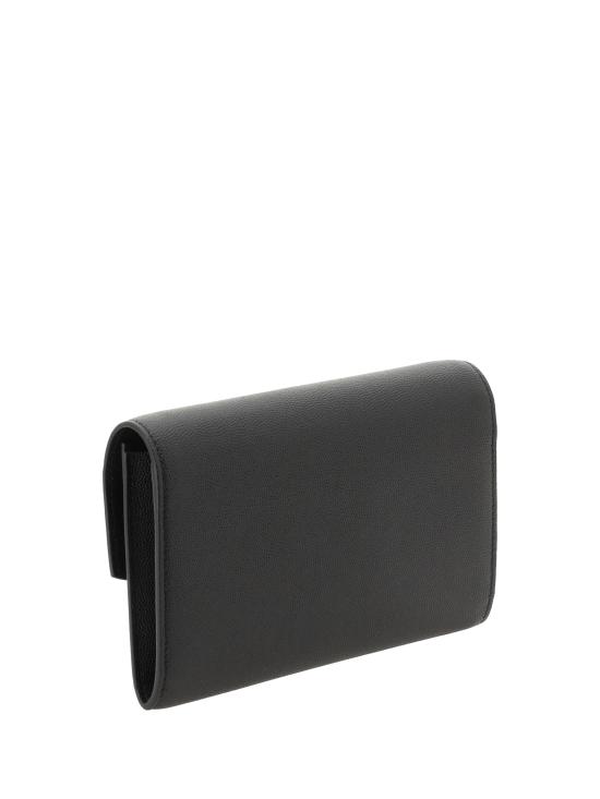 26SS 생로랑 그레인 레더 업타운 체인 지갑 6077881GF0J 1000 BLACK - SAINT LAURENT