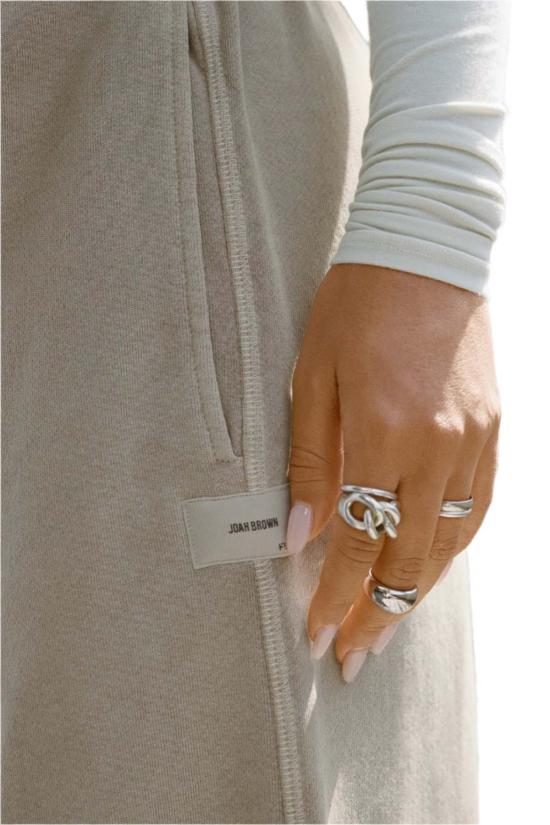  Joah Brown 스트레이트 팬츠 조아 브라운 프렌치 테리 오버사이즈 스트레이트 레그 조거 팬츠 샌드 - OTHER BRANDS