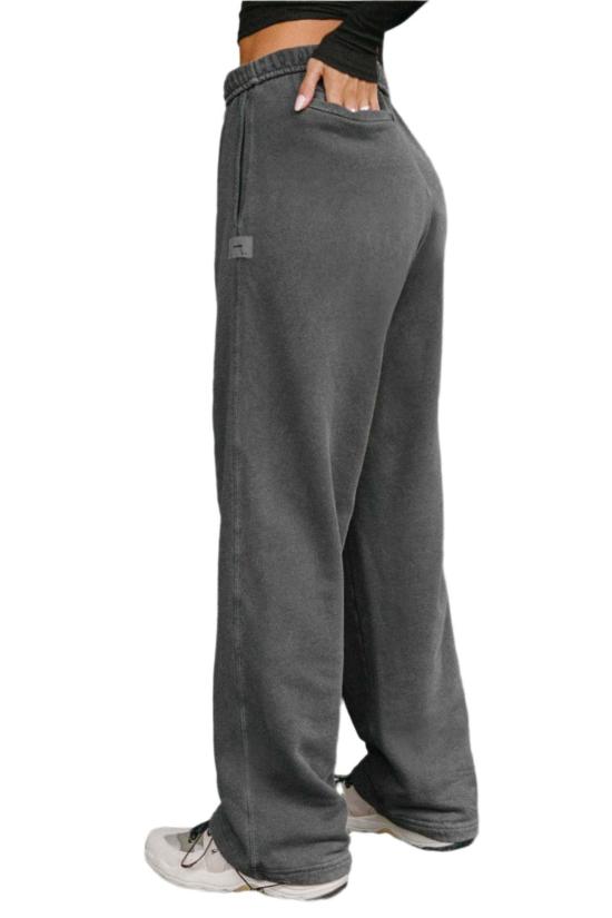  Joah Brown 스트레이트 팬츠 조아 브라운 오버사이즈 스트레이트 레그 조거 팬츠 워시드 블랙 - OTHER BRANDS