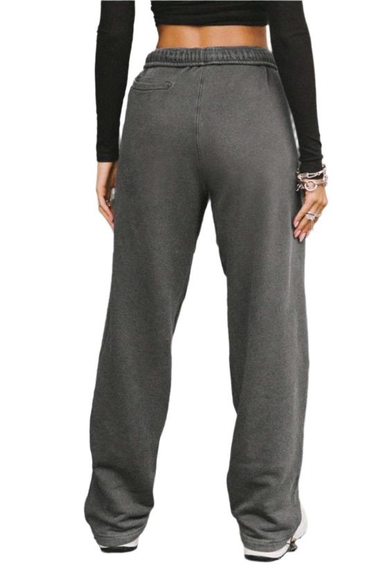  Joah Brown 스트레이트 팬츠 조아 브라운 오버사이즈 스트레이트 레그 조거 팬츠 워시드 블랙 - OTHER BRANDS